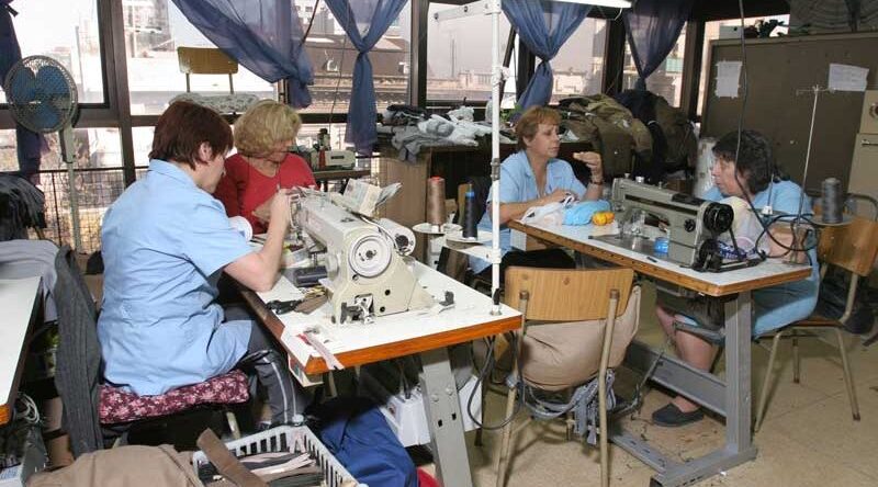 Imágen de la producción de las mujeres de Brukman