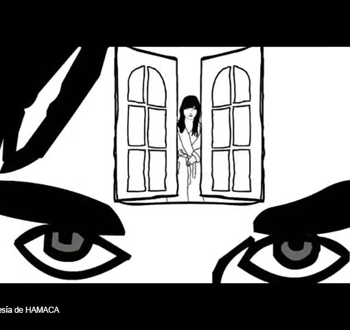 Fotograma del corto de animación Cirugía en blanco y negro.