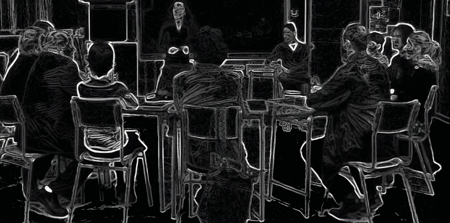 Reunión de padres y madres en un aula escolar durante un debate tenso, con una mujer de pie frente a la pizarra.