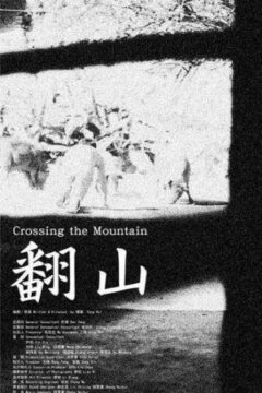 Cartel de la película A través de la montaña. Es de color blanco y negro, se ve una niña en cuclillas al lado de un cerdo.