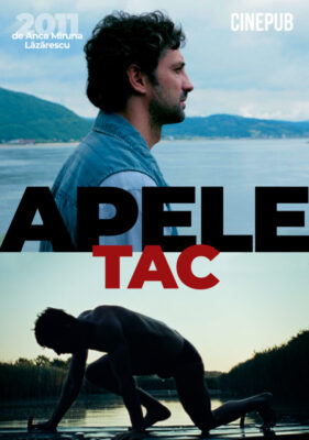 Póster del cortometraje Silent River (Rio Silencioso), con el titulo del cortometraje en rumano, Apele Tac.