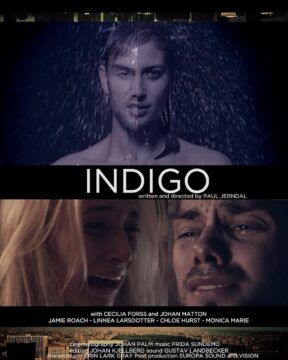 Cartel del cortometraje donde en la parte inferior se a los dos protagonistas llorando. En la parte superior se ve una figura humana donde la mitad pertenece al protagonista y la otra mitad a la protagonista.