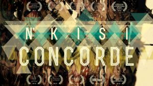 Cartel de la película "Nkisi Concorde". Unas letras que reflejan el estilo de los años 40