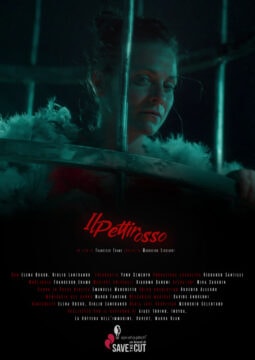 Cartel de la película "Il Pettirosso" con una mujer detrás de barrotes.
