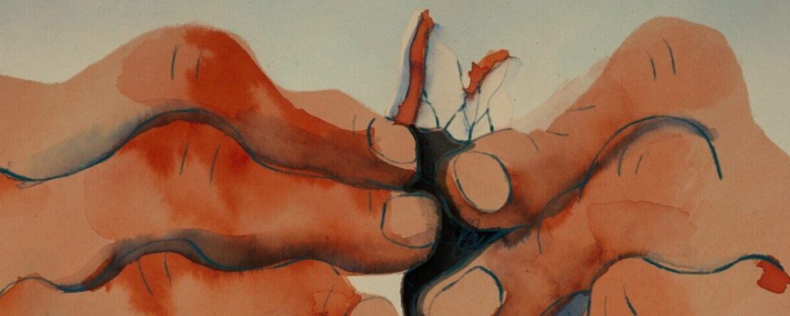 Fotograma de Percebes, Corto de animación en el que dos manos dibujadas salen limpiando un percebe.